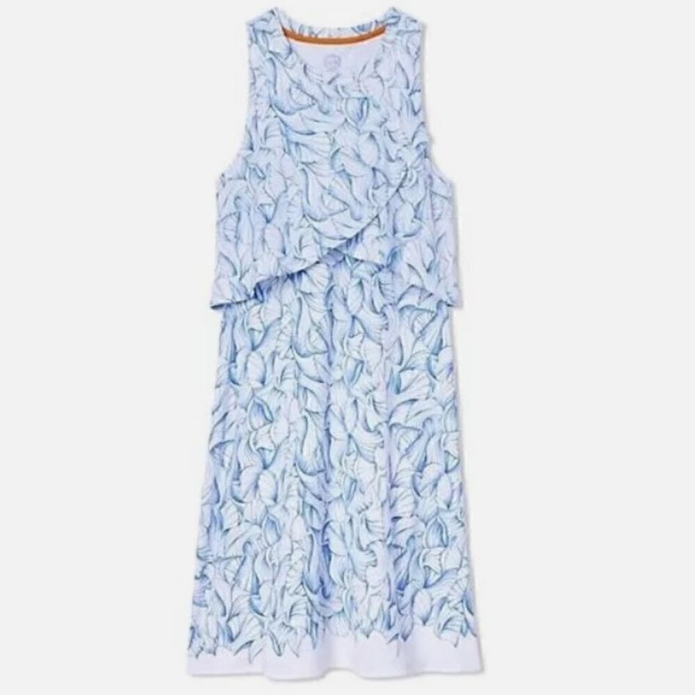 Tory Burch Kaley Ellora Blue and White 100% Pima Cotton Dress Size Small - Picture 4 of 9